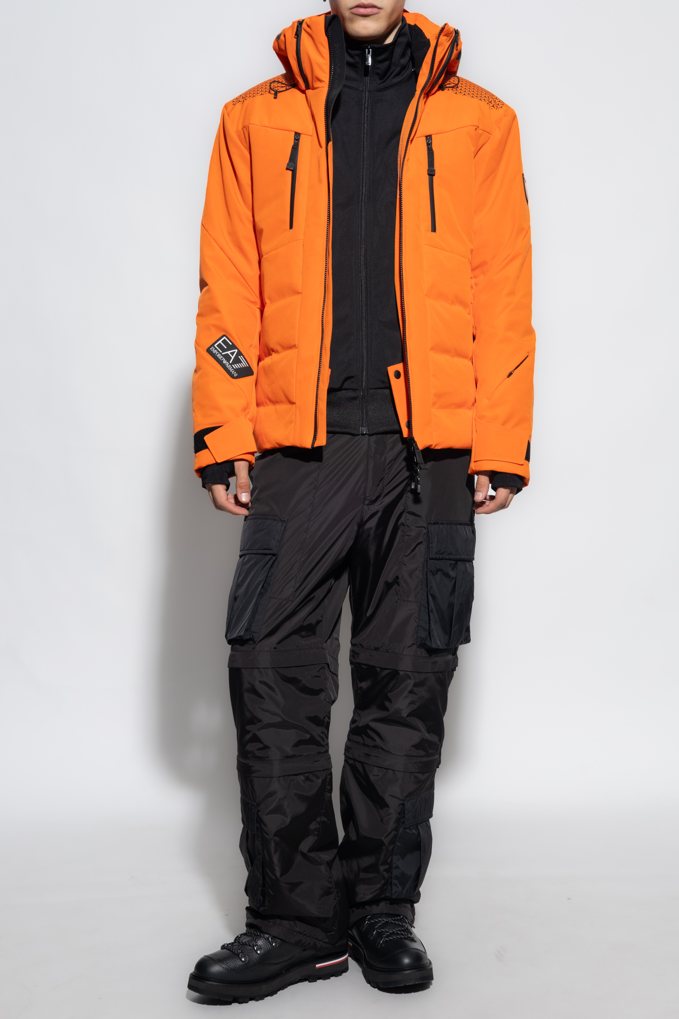 Orange Ski jacket with logo EA7 Emporio Armani Vitkac Germany